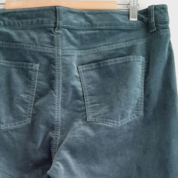TALBOTS Flawless Five-Pocket Jegging Velvet Crop Skinny Pants Green  Sz 16 P - Picture 9 of 12